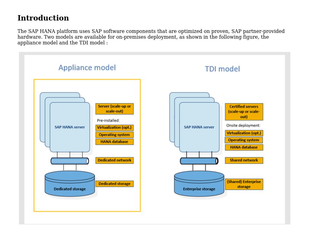 SAP HANA Deployment Models Dell Validated Design For SAP HANA TDI