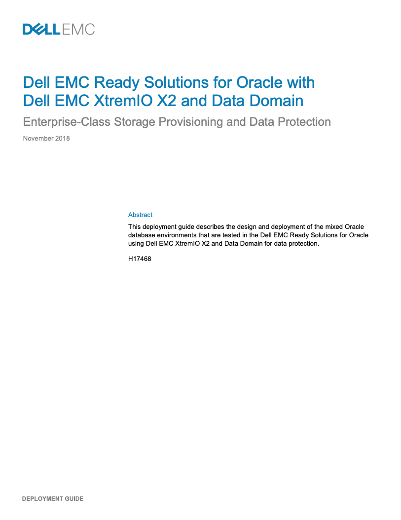 Deployment Guide—Dell EMC Ready Solutions for Oracle with ...