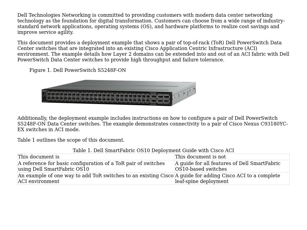 Introduction Dell Powerswitch Smartfabric Os10 With Cisco Aci