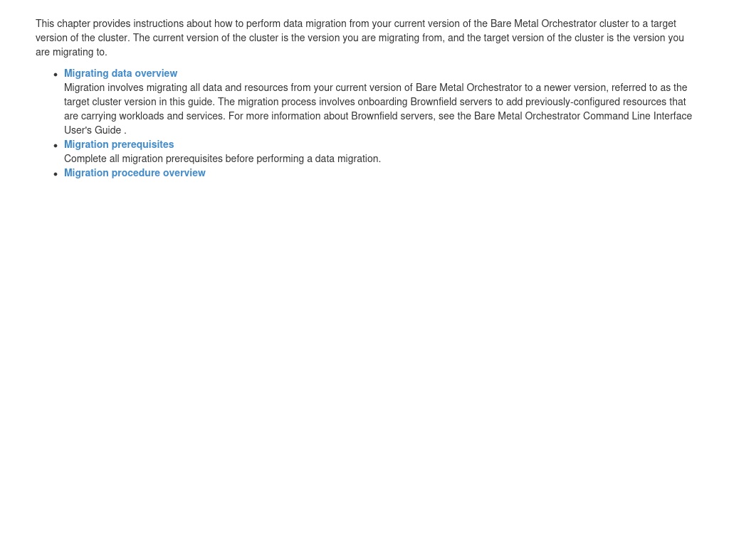 Migrating Bare Metal Orchestrator Data | Bare Metal Orchestrator 2.3 ...