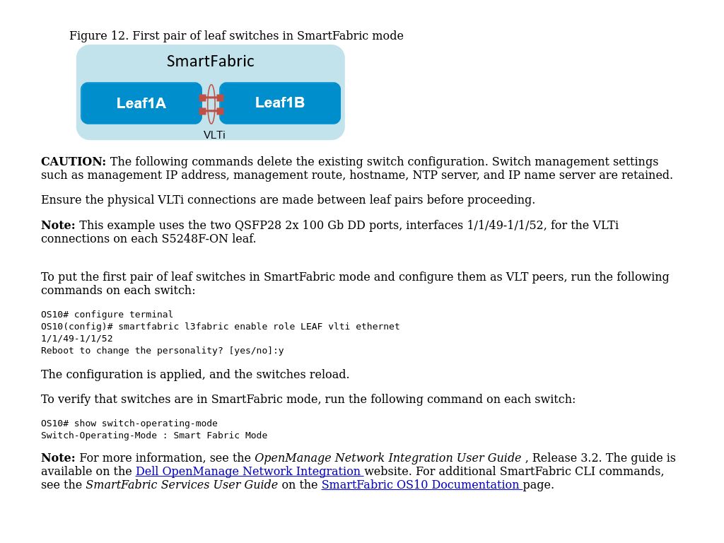 Enable SmartFabric | Dell Networking SmartFabric Services Deployment ...