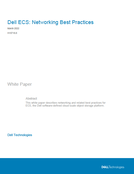 Dell ECS: Networking Best Practices | Dell Technologies Info Hub