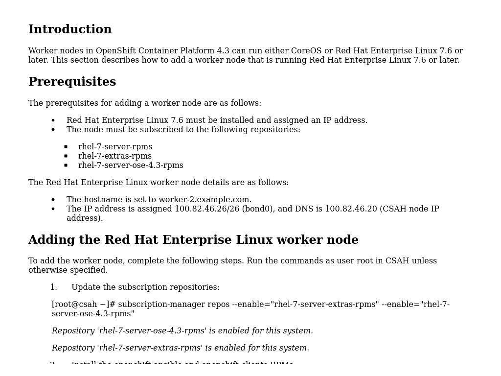 Adding A Red Hat Enterprise Linux Worker Node Deployment Guide Dell Emc Ready Stack For Red Hat Openshift Container Platform 3 11 Dell Technologies Info Hub