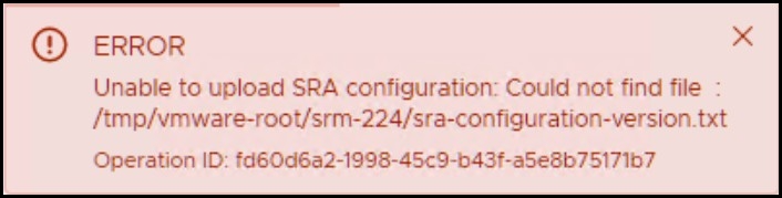 Figure 25. SRA upload errors 
