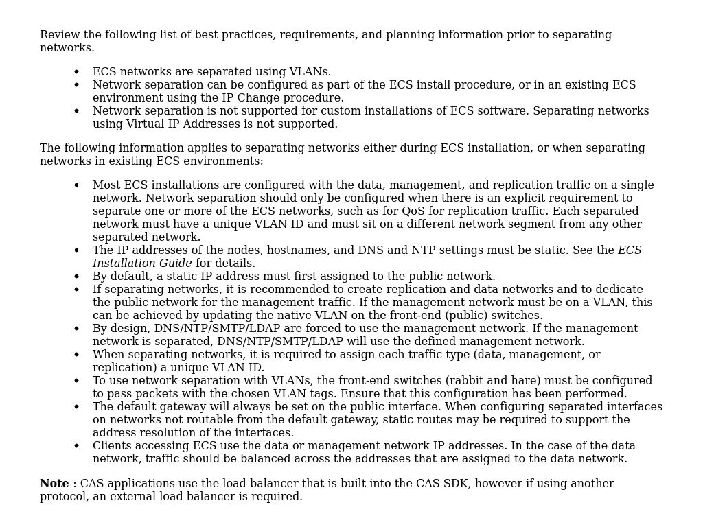 Network Separation Planning And Requirements | Dell ECS: Networking ...