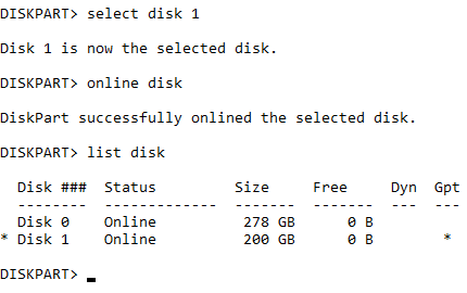 change disk number diskpart