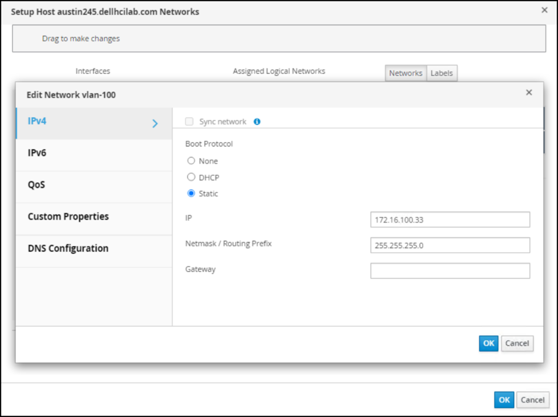  Assign boot protocol and IP