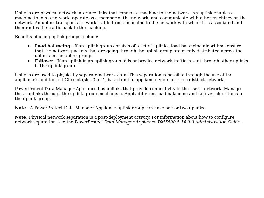 Physical network separation | Dell PowerProtect Data Manager Appliance ...