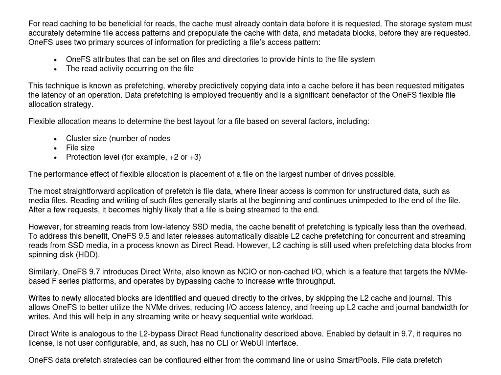 Cache prefetching | PowerScale OneFS SmartFlash | Dell Technologies ...