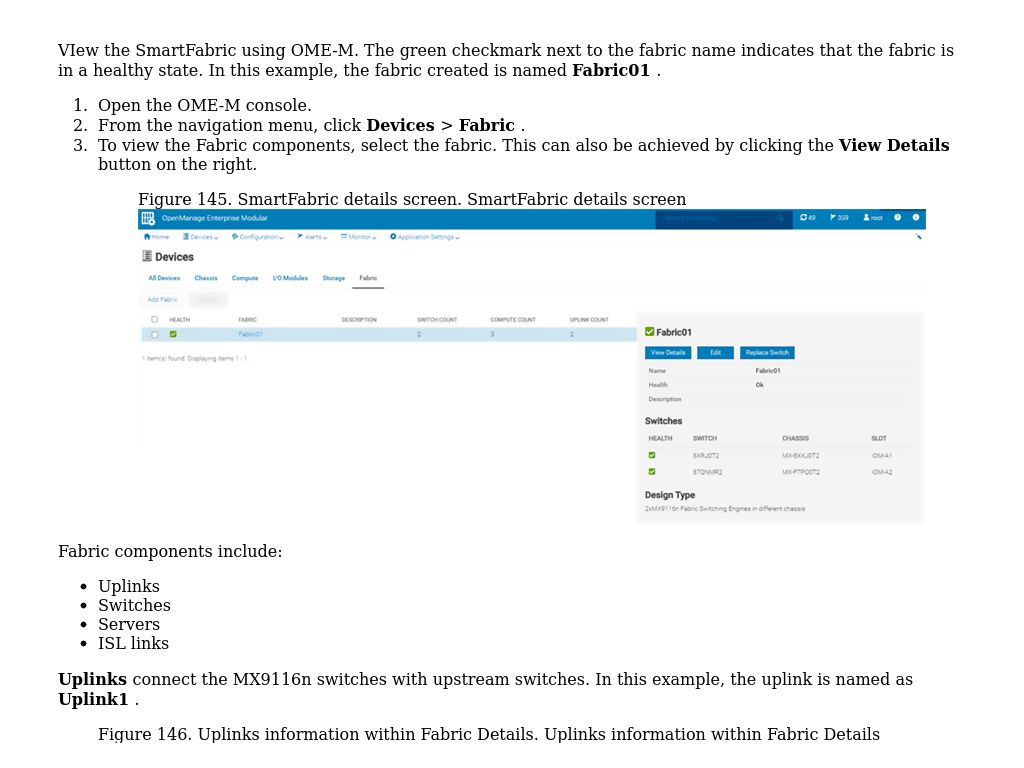 Viewing SmartFabric health and status | Dell PowerEdge MX