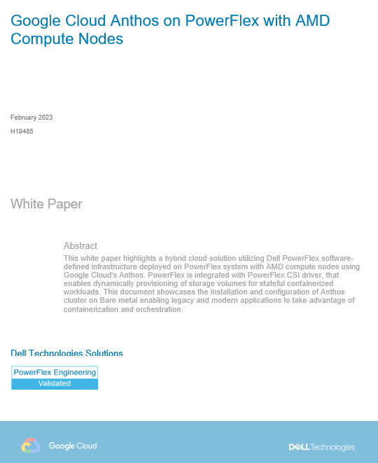 Google Cloud Anthos On Dell PowerFlex With AMD Compute Nodes | Dell ...