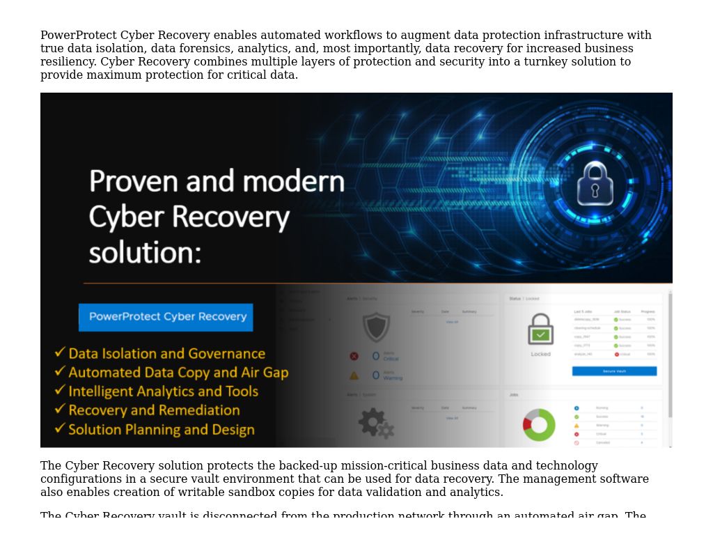 Dell PowerProtect Cyber Recovery | Dell PowerProtect Cyber Recovery ...