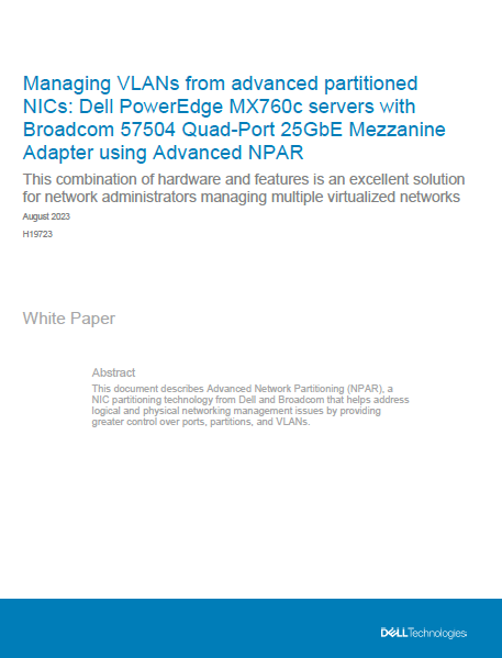 Managing VLANs From Advanced Partitioned NICs: Dell PowerEdge MX760c ...