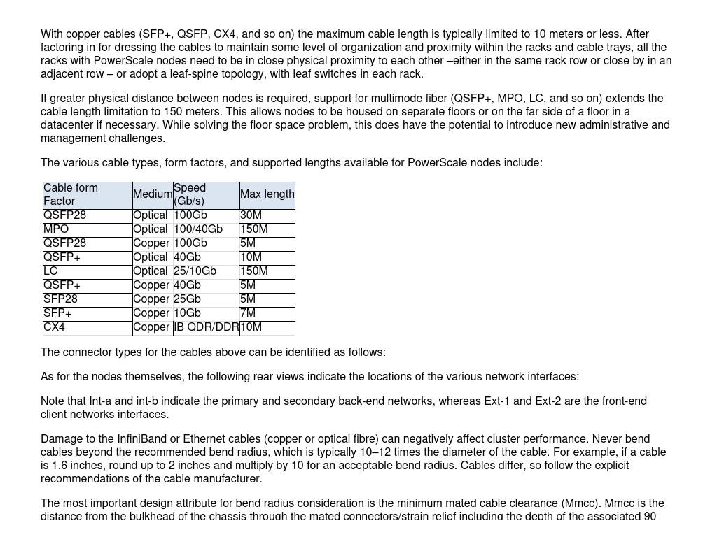 Cabling and networking | Dell PowerScale: Considerations and Best ...