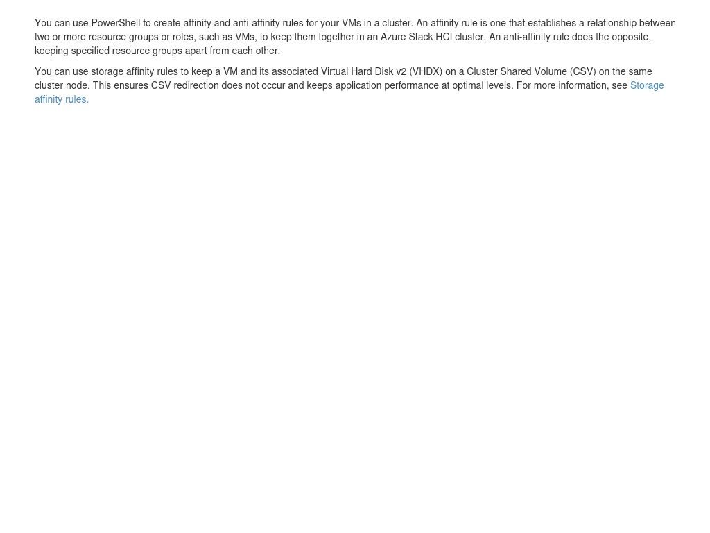 VM And Storage Affinity Rules | E2E Deployment And Operations Guide ...