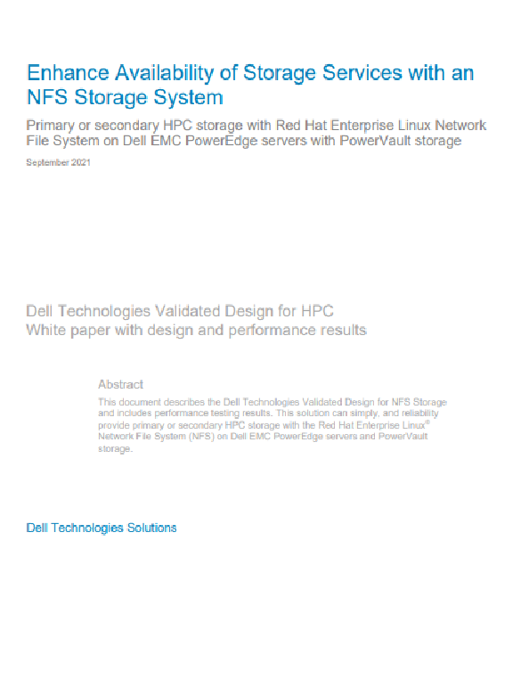 Enhance Availability of Storage Services with an NFS Storage System ...