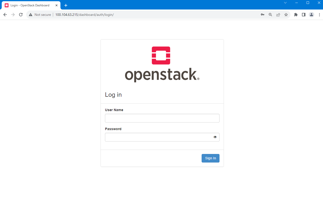 OpenStack dashboard