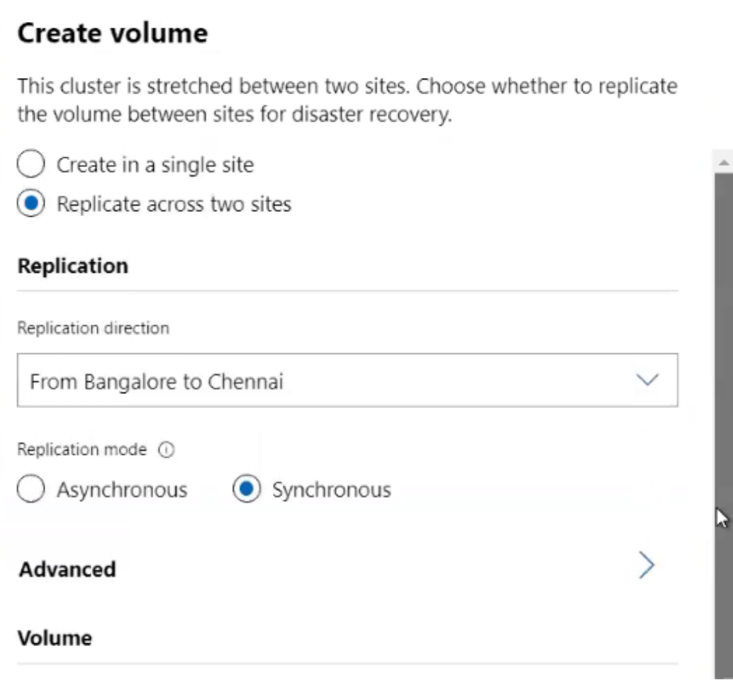 Creating a volume in Windows Admin Center