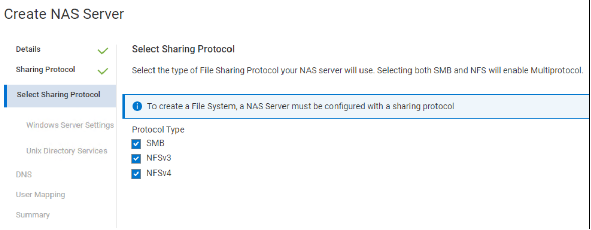This image shows the select sharing protocol.