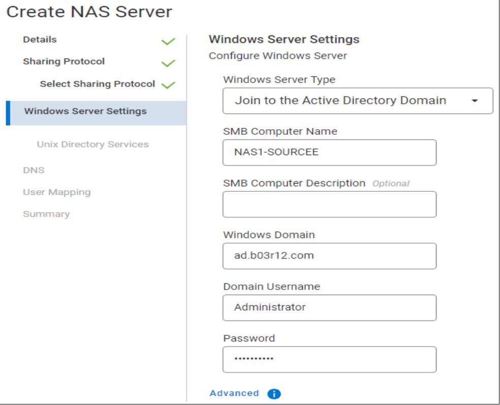 This image shows the windows server settings details.