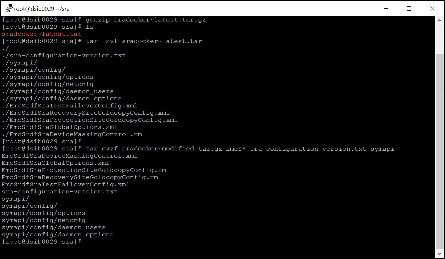 Figure 26. Procedure to modify files in the SRM Appliance