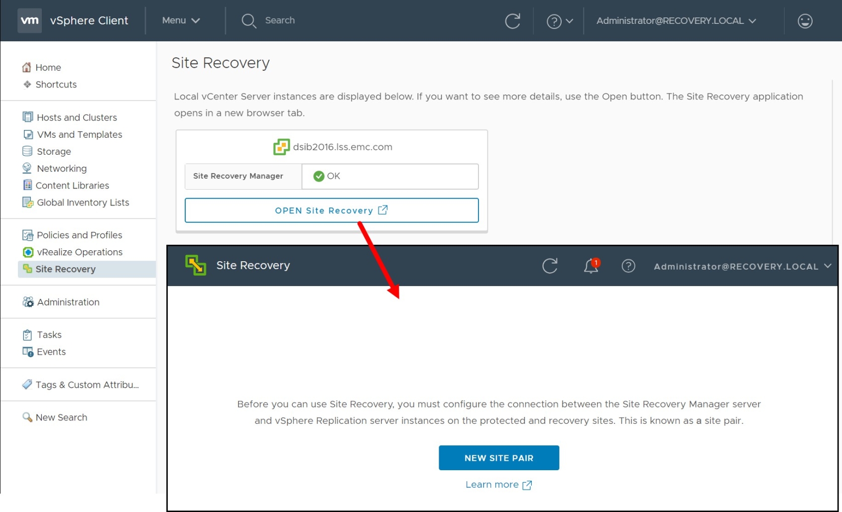 Figure 27. SRM login