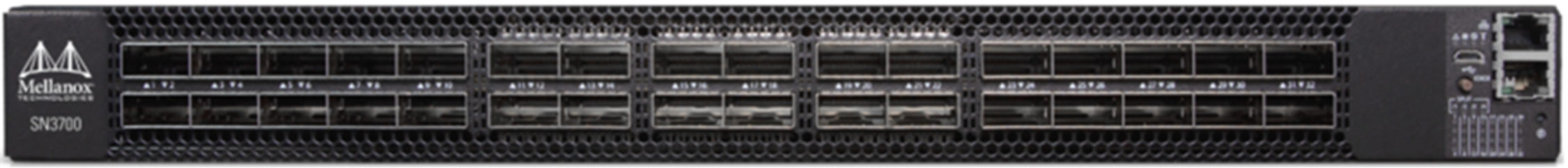 Photograph of the SN3700 Ethernet 200 Gbps managed switch