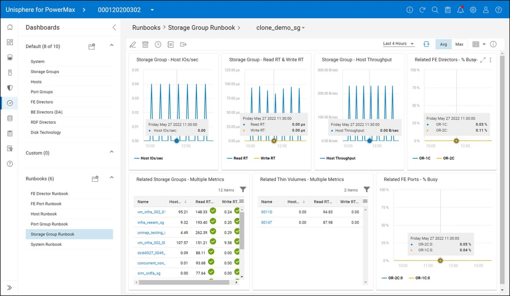 Figure 73. Unisphere for PowerMax performance monitoring option 