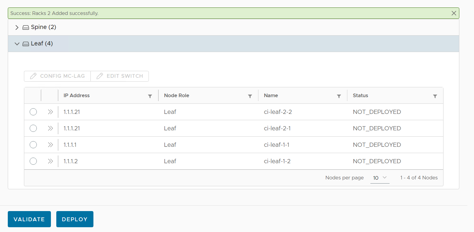 This image shows the new number of leaf switches part of the frontend blueprint and their settings