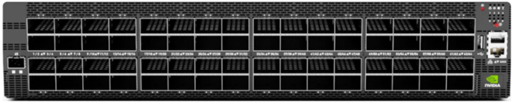 The figure is a photograph of the NVIDIA Spectrum SN5600 switch.