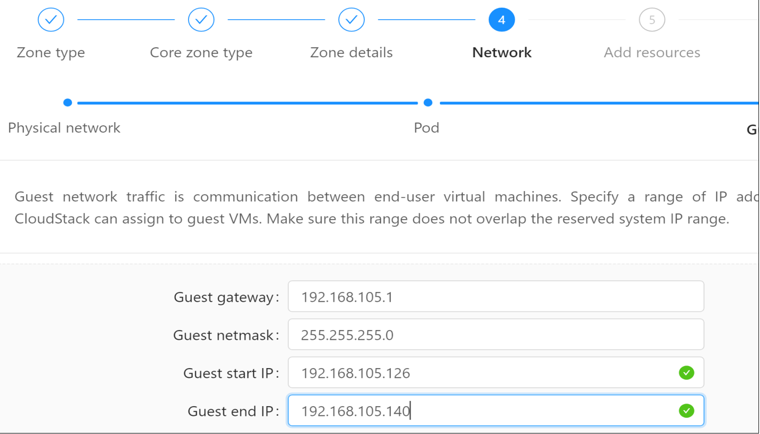 This figure shows the guest network details.
