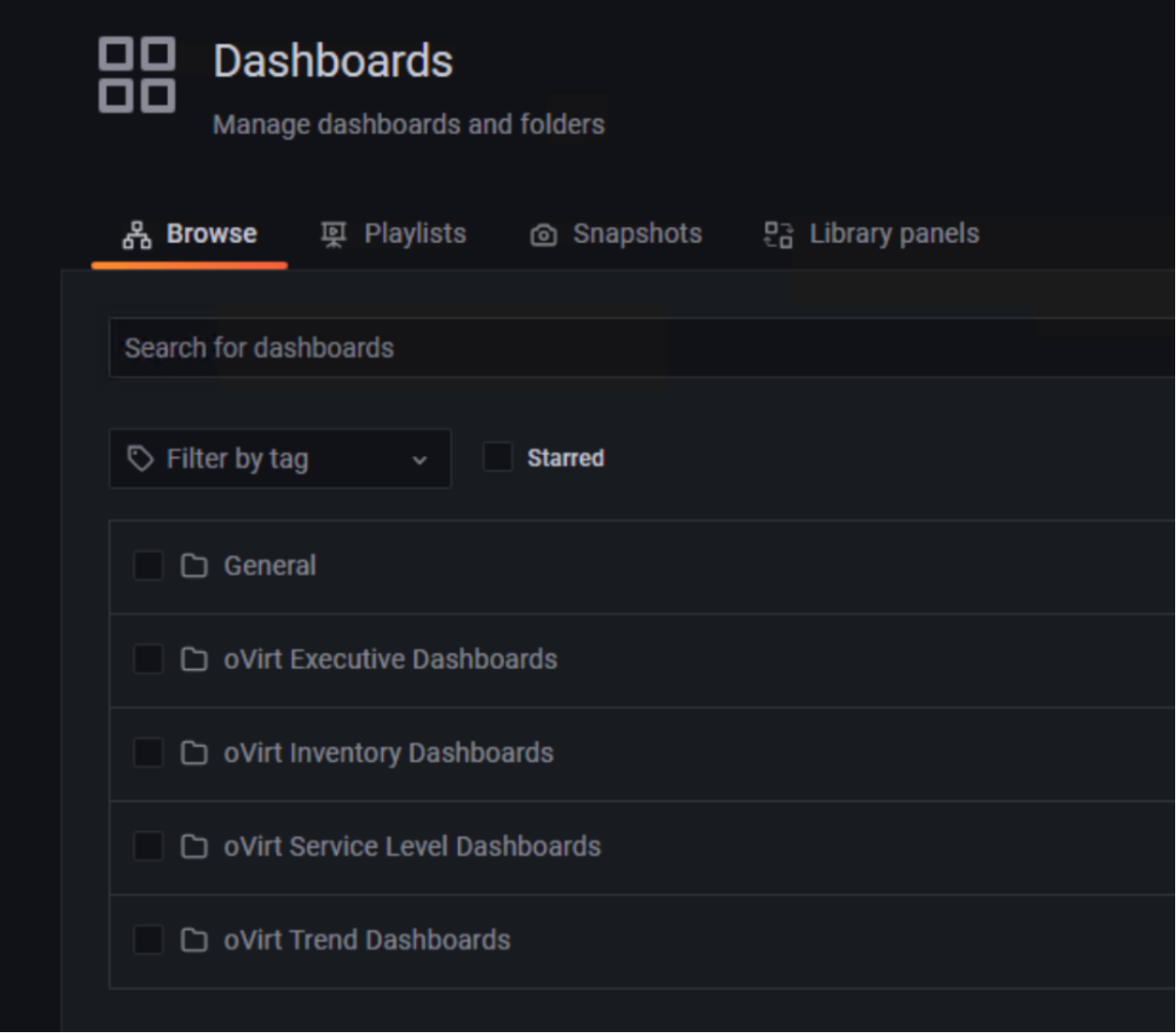 Figure 4. oVirt dashboards