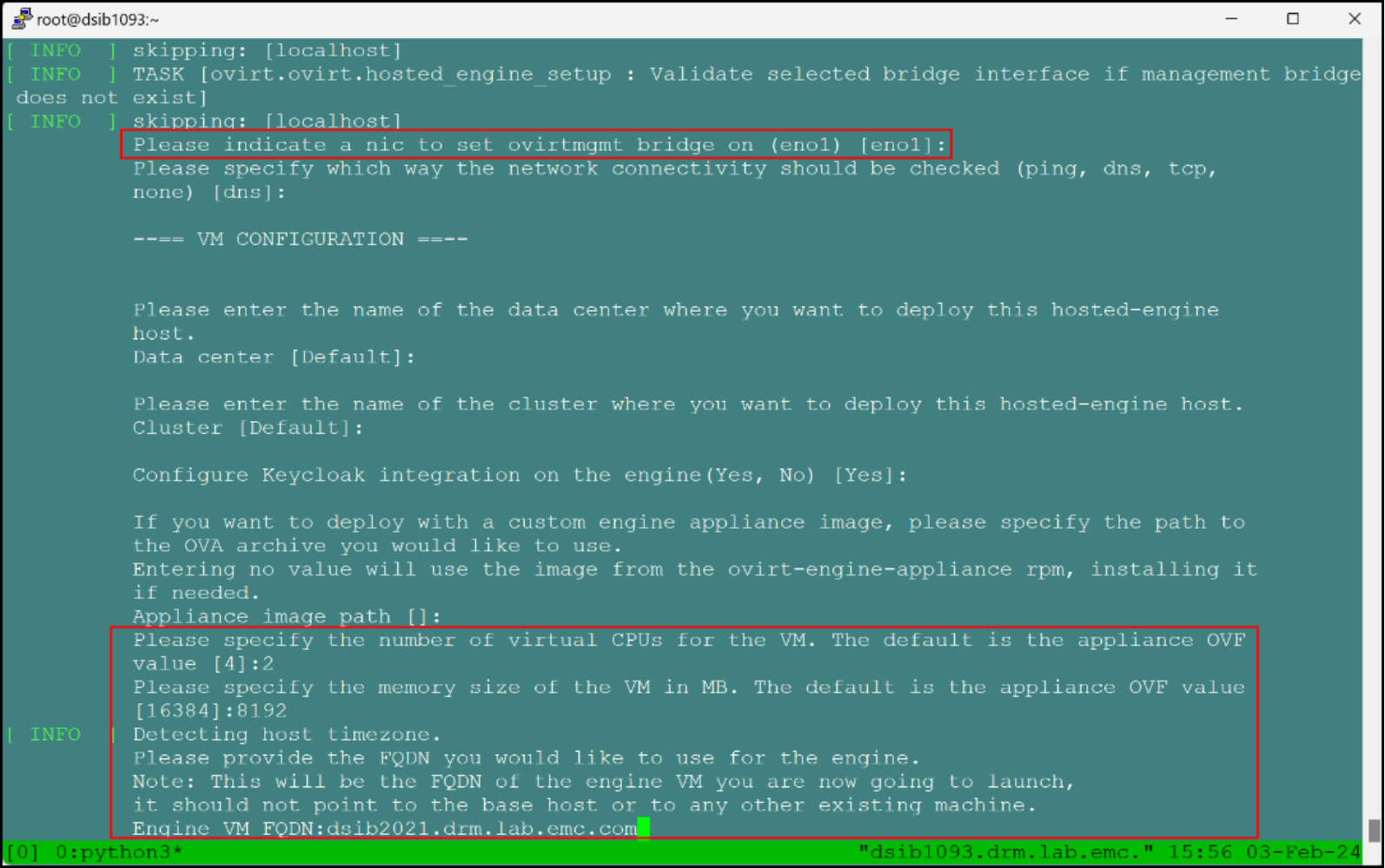 Engine VM specifications