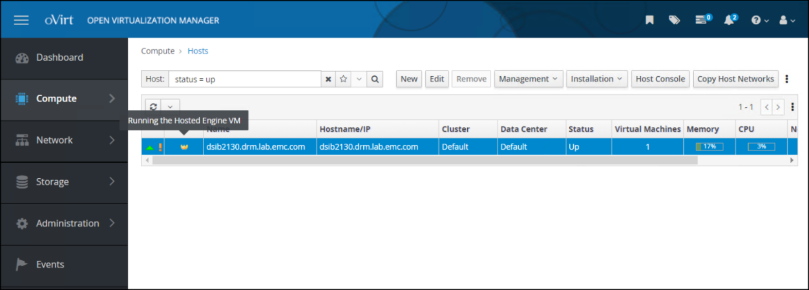  Hosts in Open Virtualization Manager