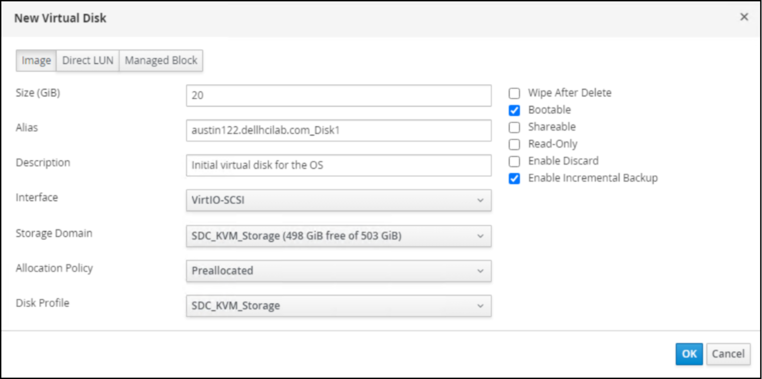 OVM VM creation – step 3