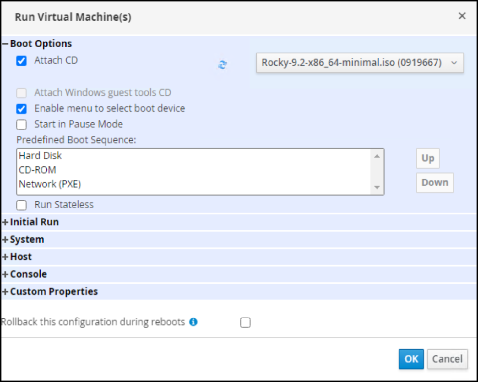  OVM VM creation – step 5