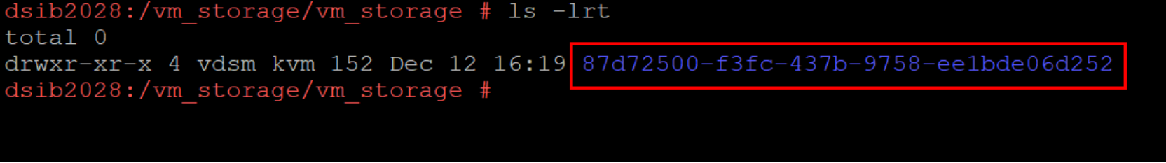 Figure 112. The “ID folder” for the NFS storage domain