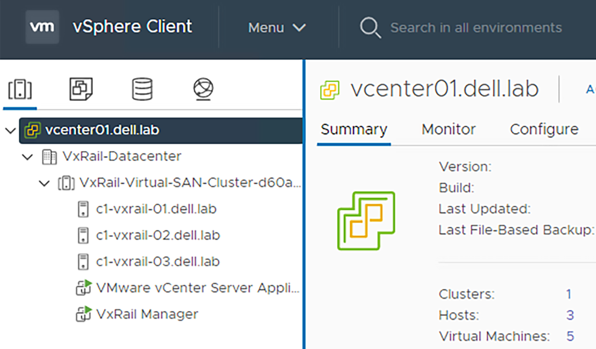 Newly created VxRail cluster