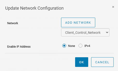Update network configuration window