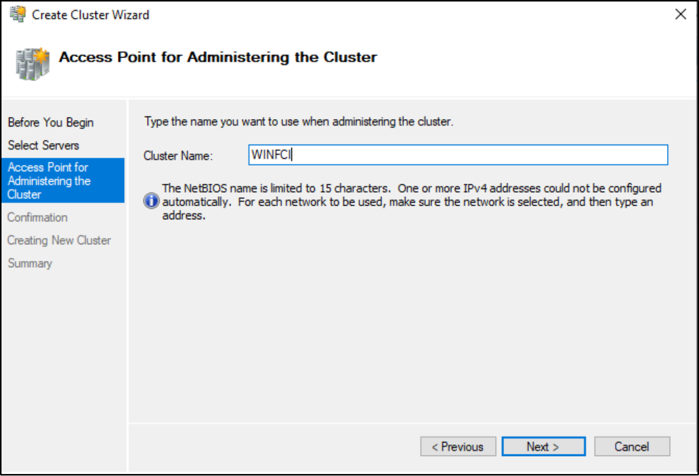 This figure shows where to add the access point for administering the cluster.