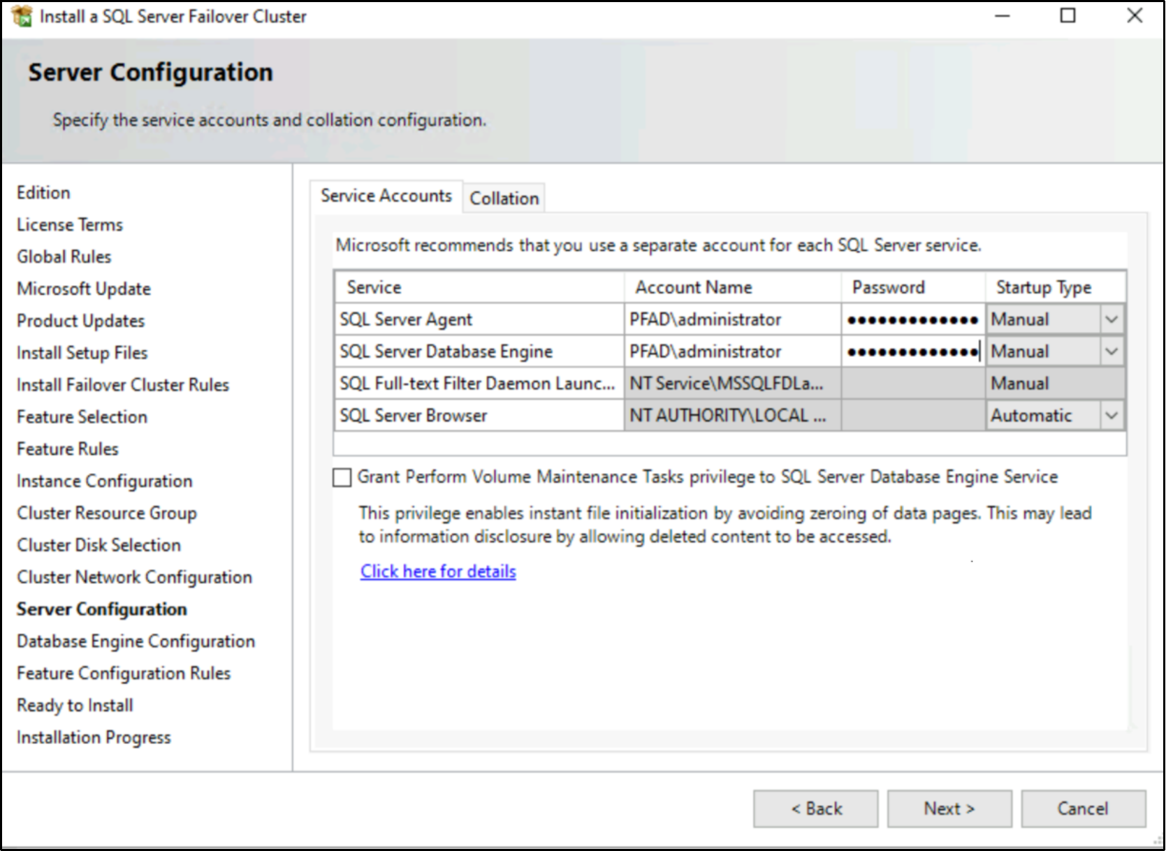 This figure shows the server configuration.