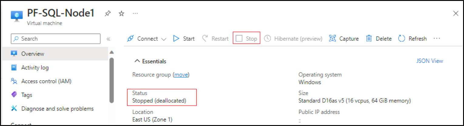 This figure shows the stop services on the node.