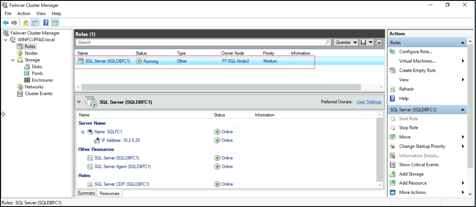 This figure shows how the roles are moved in the cluster node.