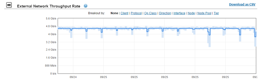 The graphic illustrates the baseline external network throughput.