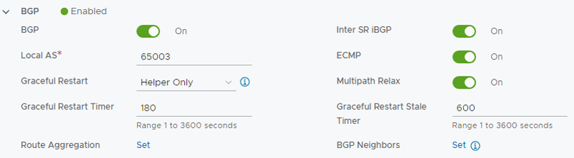 Tier-0 gateway BGP settings