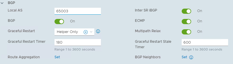 Tier-0 gateway BGP settings