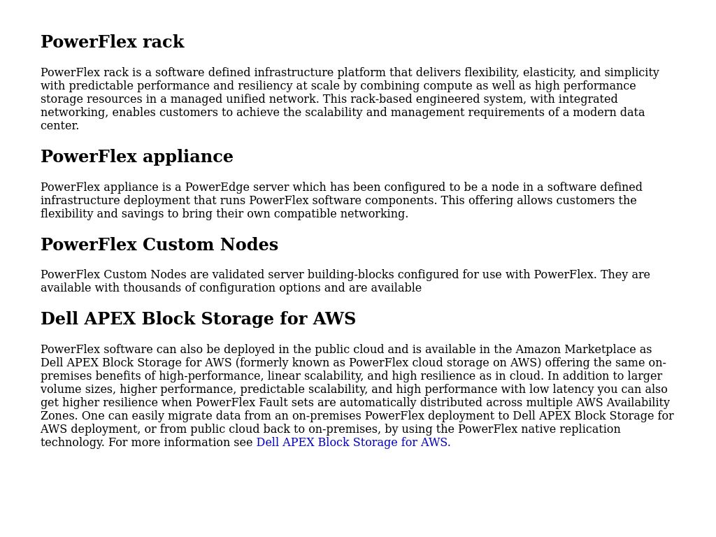 PowerFlex Consumption Options | Dell APEX Block Storage For AWS: Backup ...