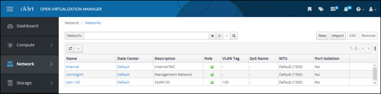 A screenshot of vlan-100 network