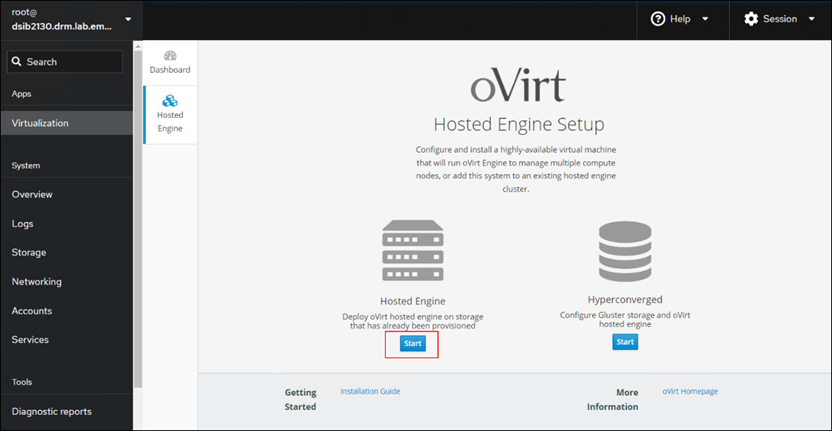 oVirt Engine UI setup