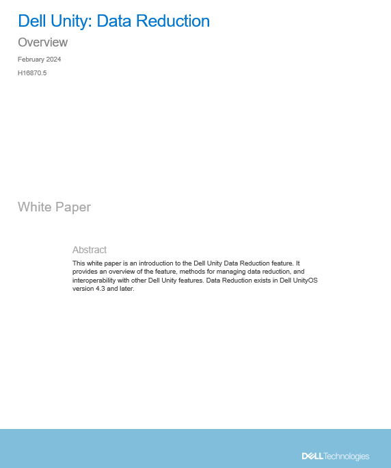 Dell Unity: Data Reduction 